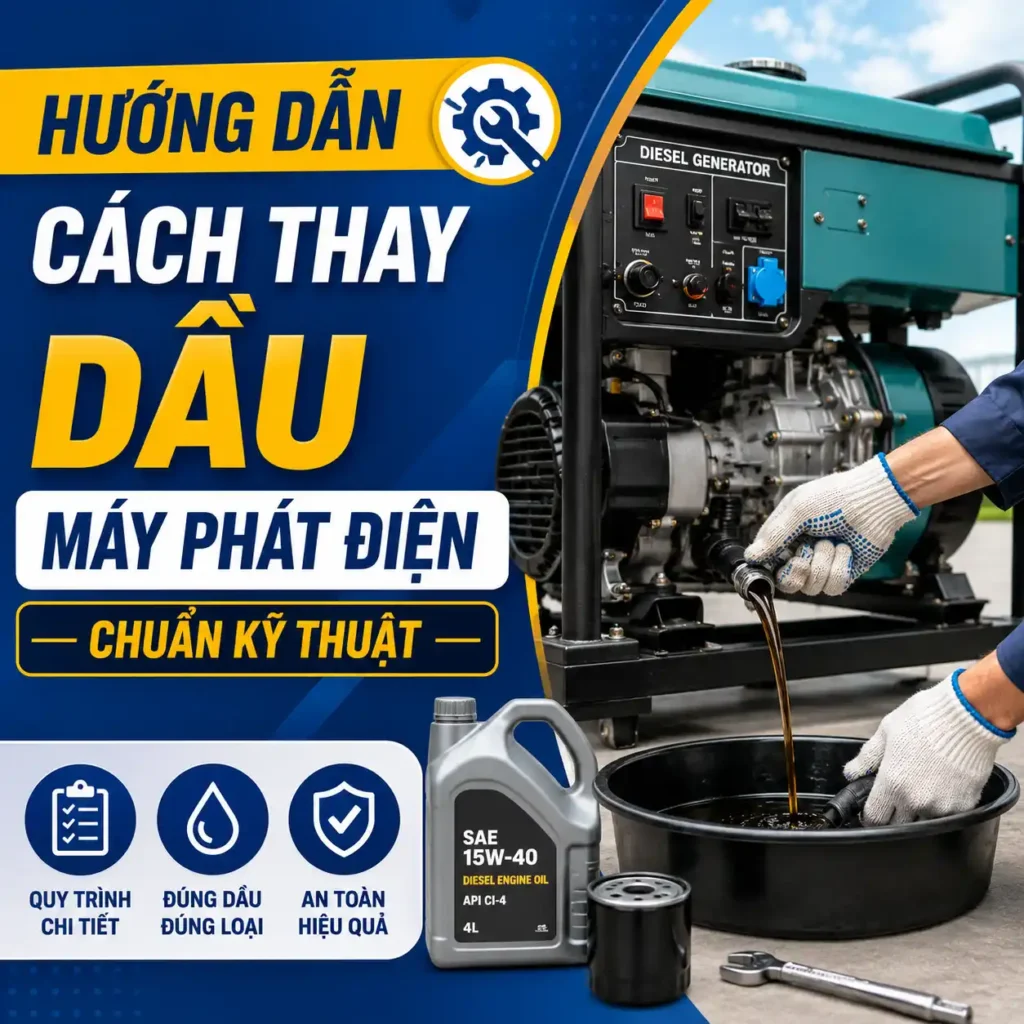 Hướng Dẫn Cách Thay Dầu Máy Phát Điện Chuẩn Kỹ Thuật