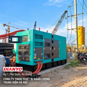 Tổ máy phát điện Yuchai 500kVA vỏ chống ồn DIANYO tại Phú Quốc